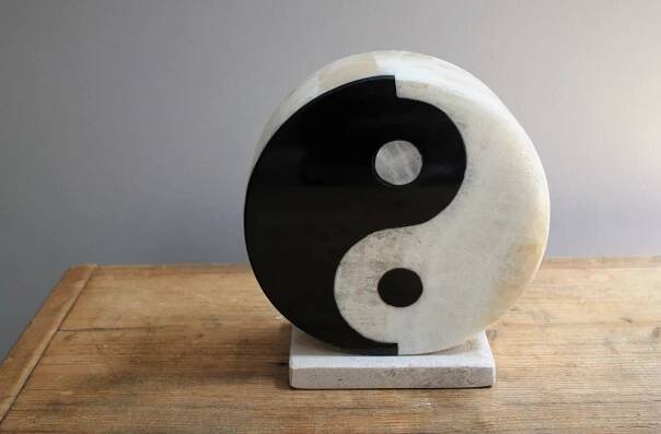 Yin-Yang Onyx desk lamp - inner peace, 8 inch diameter - AV Onyx Home - Onyx Lamps