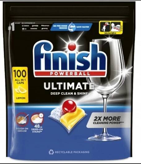 Finish Powerball Ultimate All in 1 Lemon Sparkle kapsle do myčky nádobí 100 ks 1290 g
