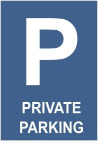 Cedule „Private parking“