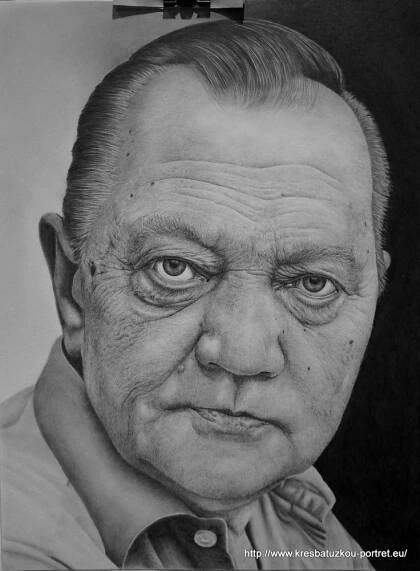 Má kresba tužkou velikost A3 Rudolf Hrušínský