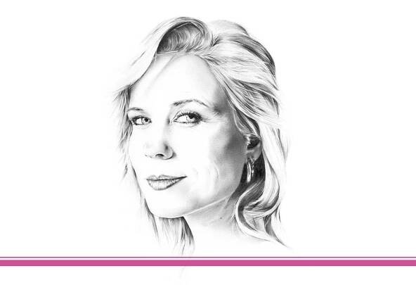 Ilse DeLange - Dirk Richter Art minimal Portrait in Bleistift