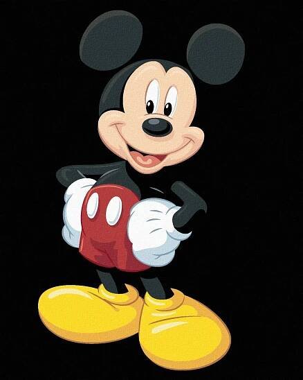 Diamantové malování - MICKEY MOUSE NA ČERNÉM POZADÍ - ZUTY
