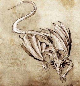 Náčrt tetování umění, moderní drak — Stock Fotografie © outsiderzone #9745467