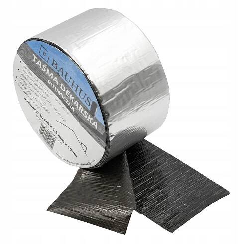 Děrovací asfaltová páska Bauhus těsnící 10cm/10mb hliník