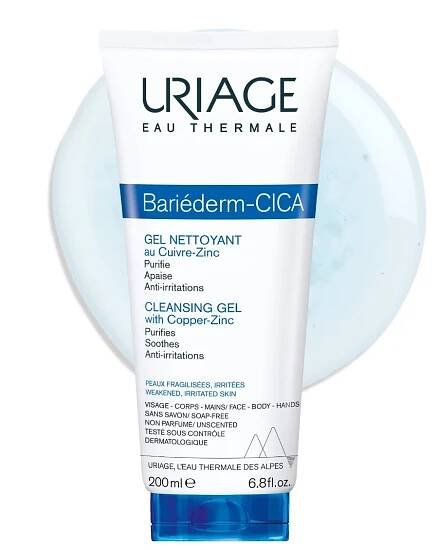 Uriage Bariéderm CICA Čisticí gel s obsahem mědi a zinku 200 ml