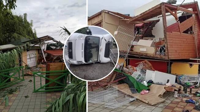 Koupaliště Podhájská zasáhlo tornádo: Vítr převrhl karavan s českou rodinou! Zranila se roční holčička