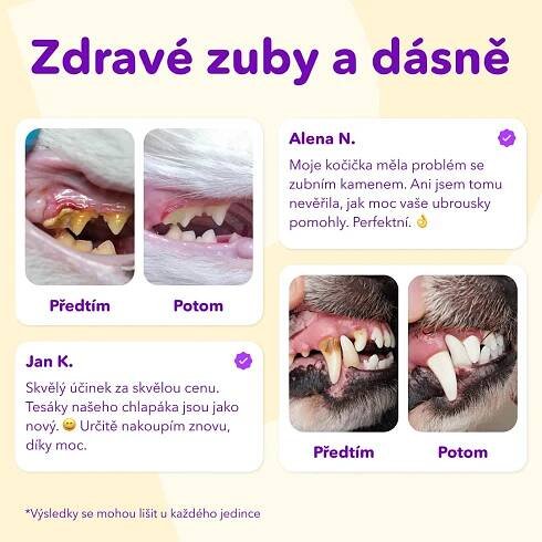Ubrousky na čištění zubů pro psy a kočky (60 kusů)