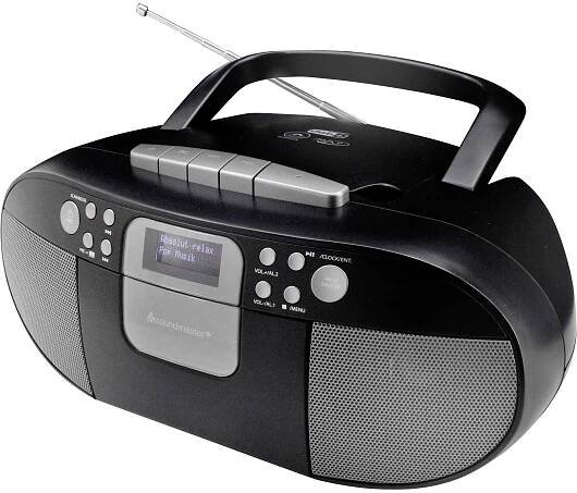 soundmaster SCD7800SW SCD7800SW rádio s kazetovým přehrávačem, DAB+, FM, AUX, CD, kazeta, USB, funkce alarmu, černá