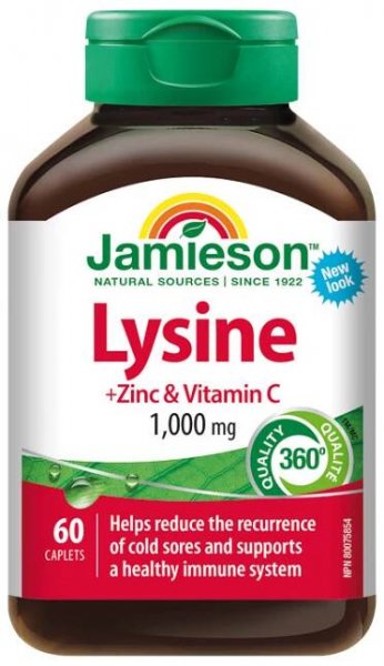 Jamieson Lysin 1 000 mg se zinkem a vitamínem C 60 tbl.