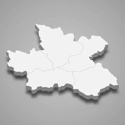 3d izometrická mapa hradce králové je kraj české republiky - hradec králové region stock ilustrace