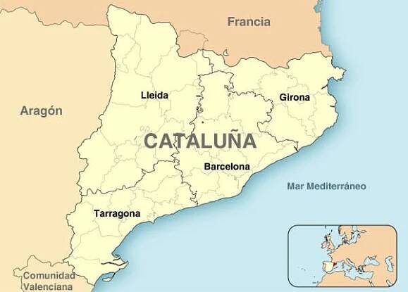 Catalonia and the evolution of jihadist terrorism in Spain. Location and provinces of Catalonia / "CatalunyaLoc" de HansenBCN