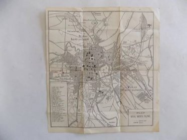 STARÁ MAPA 67 - PLZEŇ,ASI 1910,29 X 26 CM,STAV DLE FOTO - Staré mapy a veduty