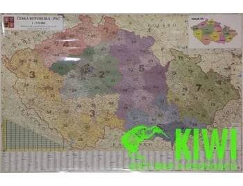 Vejmolová Zdeňka distribuce nástěnná mapa Česká republika PSČ 135x90 cm, lamino, lišta