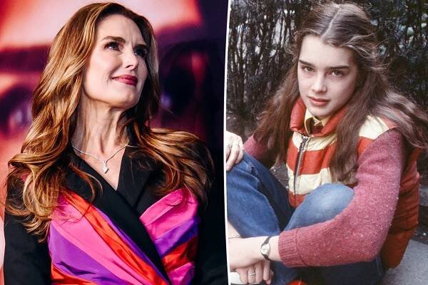 Brooke Shields now and as a child.
