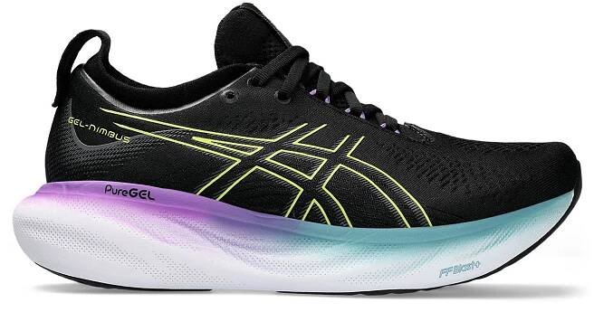 Asics Gel-Nimbus 25 black glow yellow dámské - Best4Run Běžecká speciálka