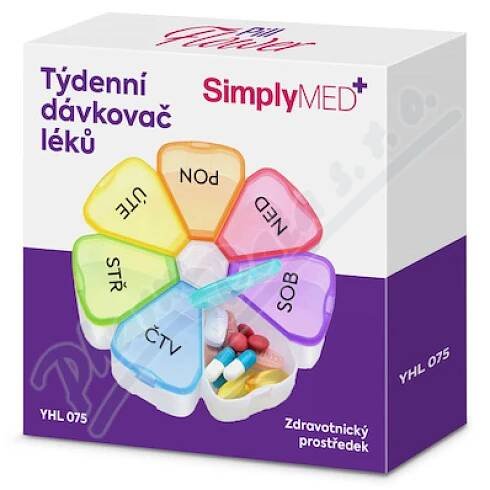 SimplyMed Dávkovač léků týdenní YHL075 - Flower