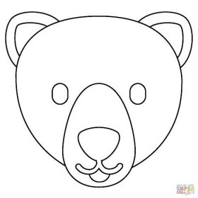 Emoji obličeje ledního medvěda omalovánka | Omalovánky k Vytisknutí Zdarma