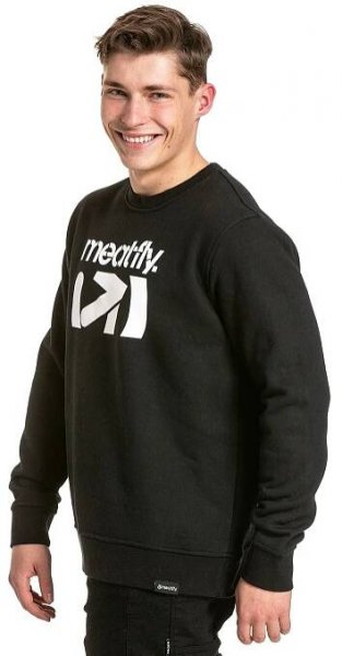 mikina Meatfly Podium Crew - Black