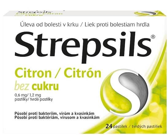Strepsils Citron bez cukru 0.6mg/1.2mg pas.24