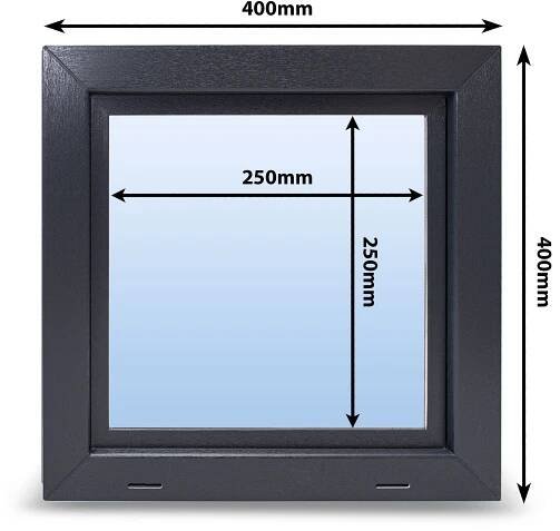 PVC okna 40x40 ekonomická EKO VÝKLOPNÁ 400X400 ANTRACIT Kód výrobce EKO