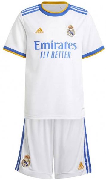 Adidas Real Madrid domácí 2021/2022 bílá/modrá/oranžová UK Junior M Dětské