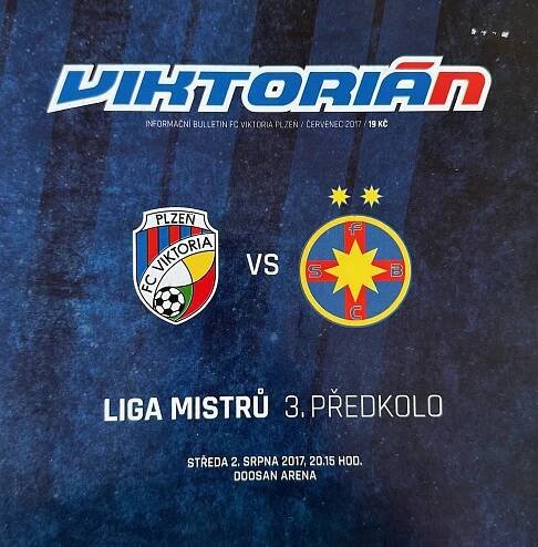 Zpravodaj Viktorián: FC Viktoria Plzeň - FCSB (2.8.2017) | Marken.cz - Knihy, dvd, ročenky a časopisy o sportu