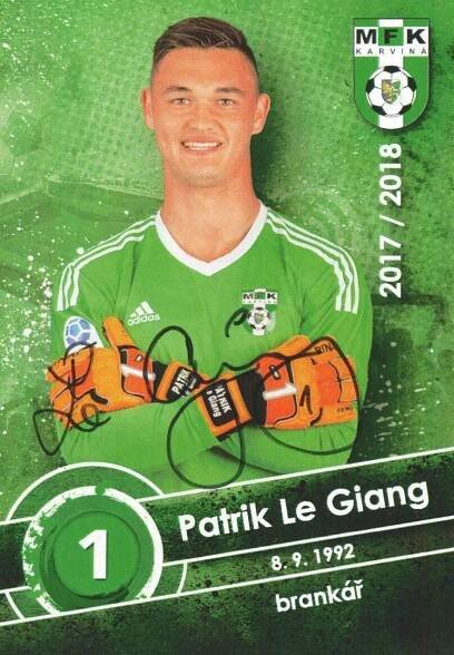 Patrik Le Giang (MFK Karviná) - autogram, podpis (fotbal)