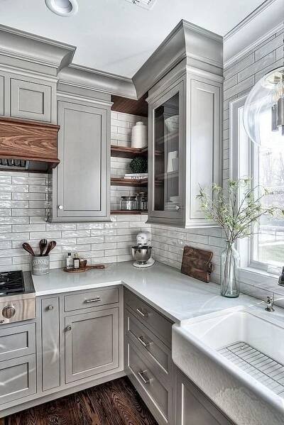 shabby chic kitchen design | Farmhouse kitchen design, Kitchen cabinets decor, Home decor kitchen
