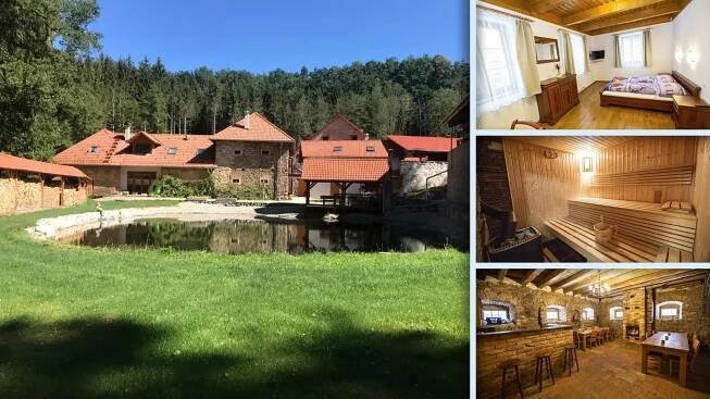 Zevlův mlýn v klidu, s rybníčkem a hlavně perfektními službami