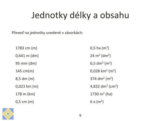 PPT - Převody jednotek délky, obsahu PowerPoint Presentation, free download - ID:5820932