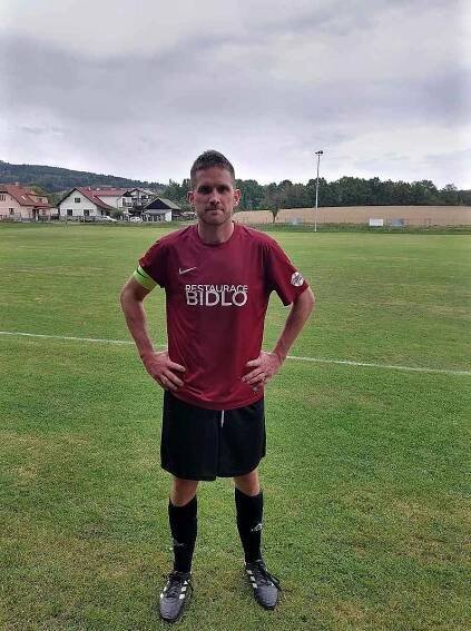 Fotbalista Štěpán Javůrek v dresu Dlažova.