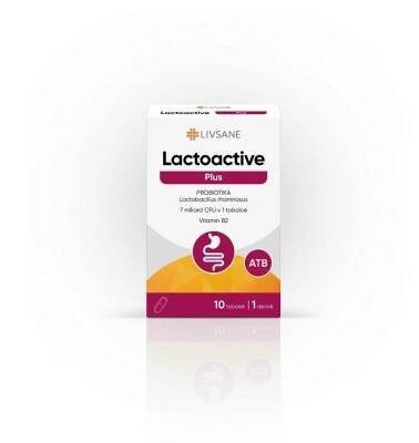 LIVSANE Lactoactive Plus PROBIOTIKA vit. B2 tob.10 cena od 139 Kč