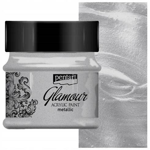 Barva Pentart GLAMOUR metalický lesk decoupage 50 ml PLATINA