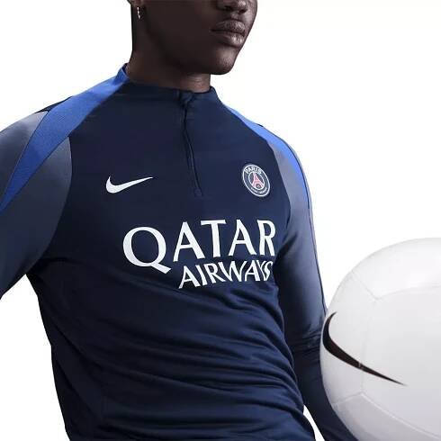 Pánské tréninkové fotbalové tričko s dlouhým rukávem Nike Dri-FIT Paris Saint-Germain Strike
