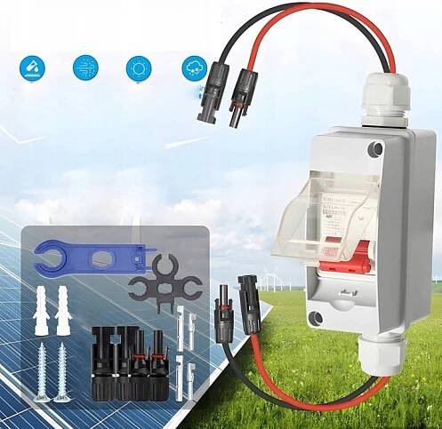 PŘEPÍNAČ SOLÁRNÍHO PANELU ODPOJOVAČ PVC DC PROPOJOVACÍ BOX 500V 32A