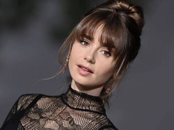 Lily Collins' bathroom is a monochrome dream — designers love the Emily in Paris star's chic style
