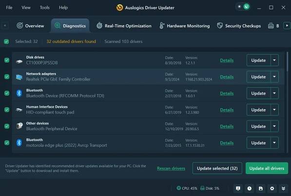 Auslogics Driver Updater Overall best driver updater