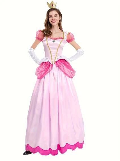 obrázek položky kostým halloween princezna - off-shoulder/boat neck růžový dlouhý rukáv s krajkou elegantní kostým na párty, vystoupení a tematické akce