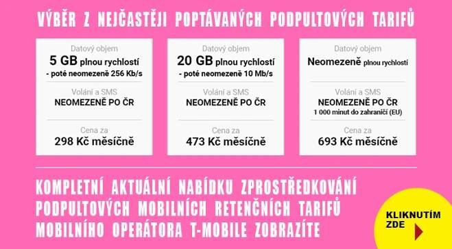 Podpultové mobilní retenční tarify T-Mobile