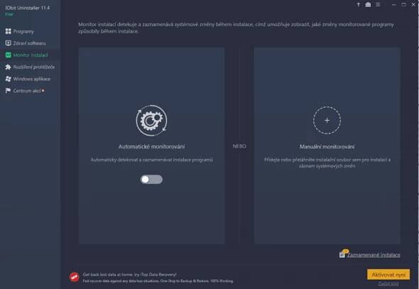 IObit Uninstaller 11 pro správnou odinstalaci programů a kontrolu souborů