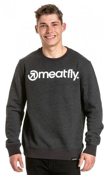 Pánská mikina Pánská mikina Meatfly MF Logo Crewneck 2022 Charcoal Heather L