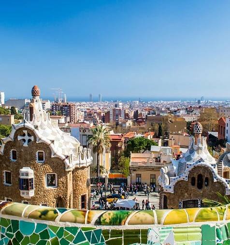 view of the Barcelona skyline