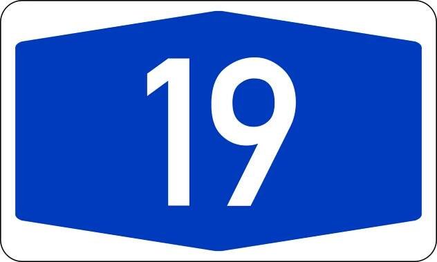 File:Bundesautobahn 19 number.svg - Wikimedia Commons