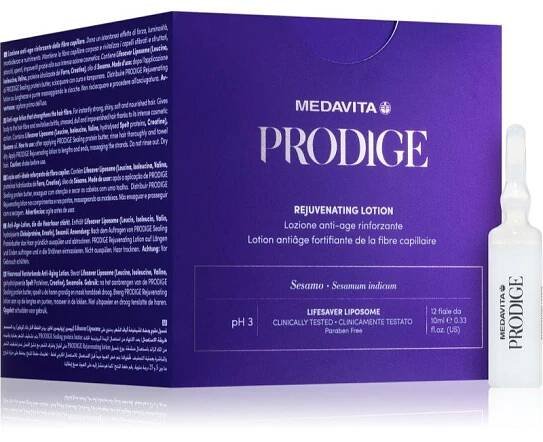 Vlasová regenerace Medavita Prodige Rejuvenating Lotion bezoplachová péče na vlasovou pokožku s omlazujícím účinkem 12x10 ml