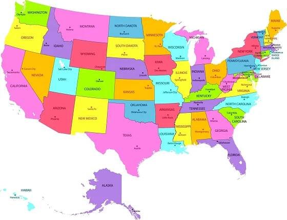 The United States of America spreads across different landscapes of varied beauty