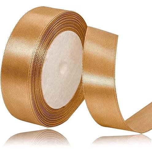 Sátenová stuha - Zlatá (Gold) 2cm / 22m
