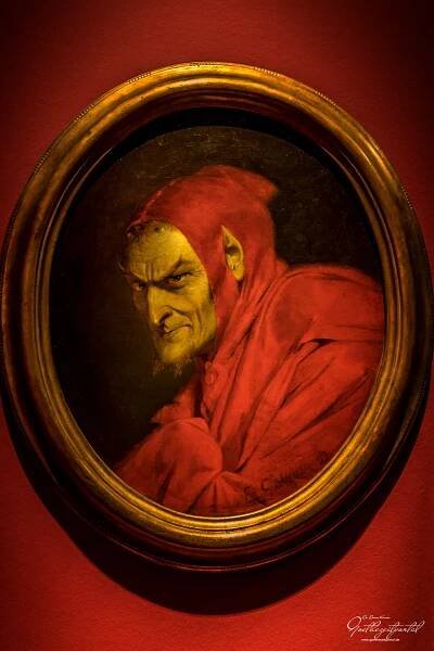 Faust Festival Kunsthalle München 2018: Eduard von Grützner Mephisto, 1872, 67 x 54 cm Öl auf Leinwand, Münchner Stadtmuseum