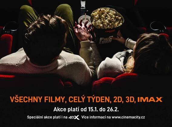 CINEMA CITY Slovanský dům: Levná vstupenka pro vaši drahou polovičku