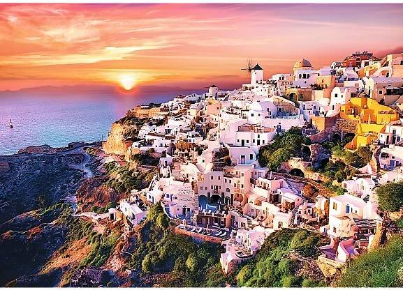 Puzzle Západ slunce nad Santorini + k objednávce puzzle zdarma | ZDEKO — internetový obchod s puzzlemi