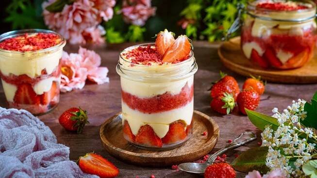 Jahodové tiramisu v pohári